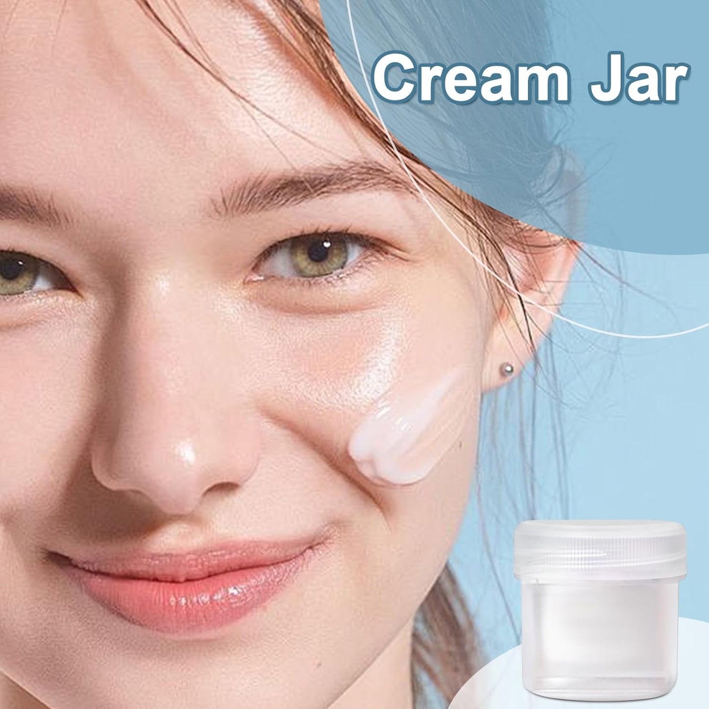 TSA Approved Wide Mouth Travel Size Containers, PP Clear & White Leak Proof Travel Plastic Jars with Lids for Creams Lotion Cosmetic, Jewelry Beads, Sample, Small Items Storage (3.4 oz, 8 Pcs)