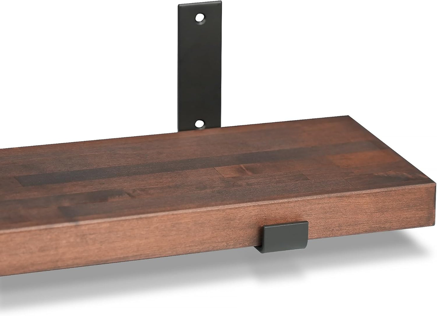 CONSDAN Floating Shelf for Wall Mounted Book Shelf Hanging Shelves Floating Bookshelf for Bedroom, Bathroom, Living Room, Kitchen USA Grown Solid Hardwood, Dark Maple 48x7.5x1.5 in