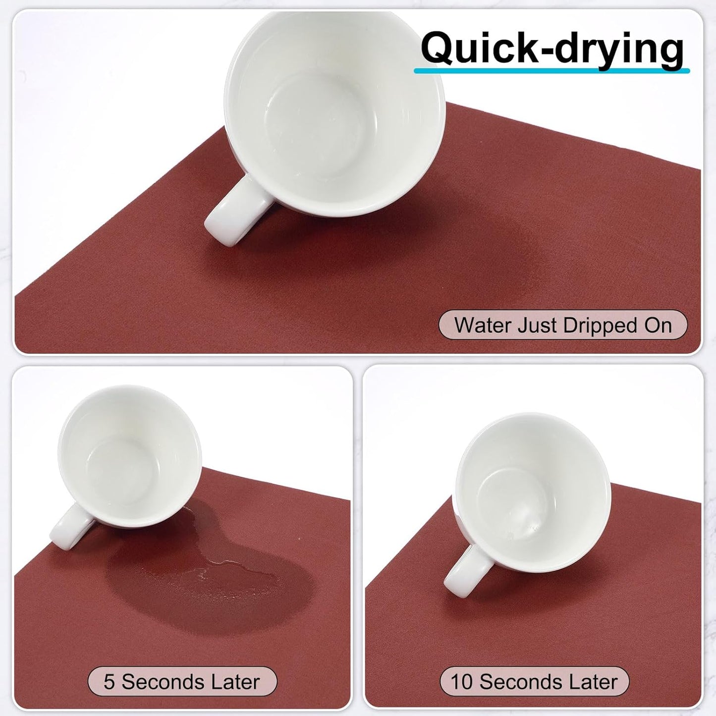 uxcell Silicone Mats for Kitchen Counter, 35.4" x 23.6" Non-Slip Countertop Protector Mat Heat Resistant Coffee Mat Waterproof Table Placemat, Wine Red