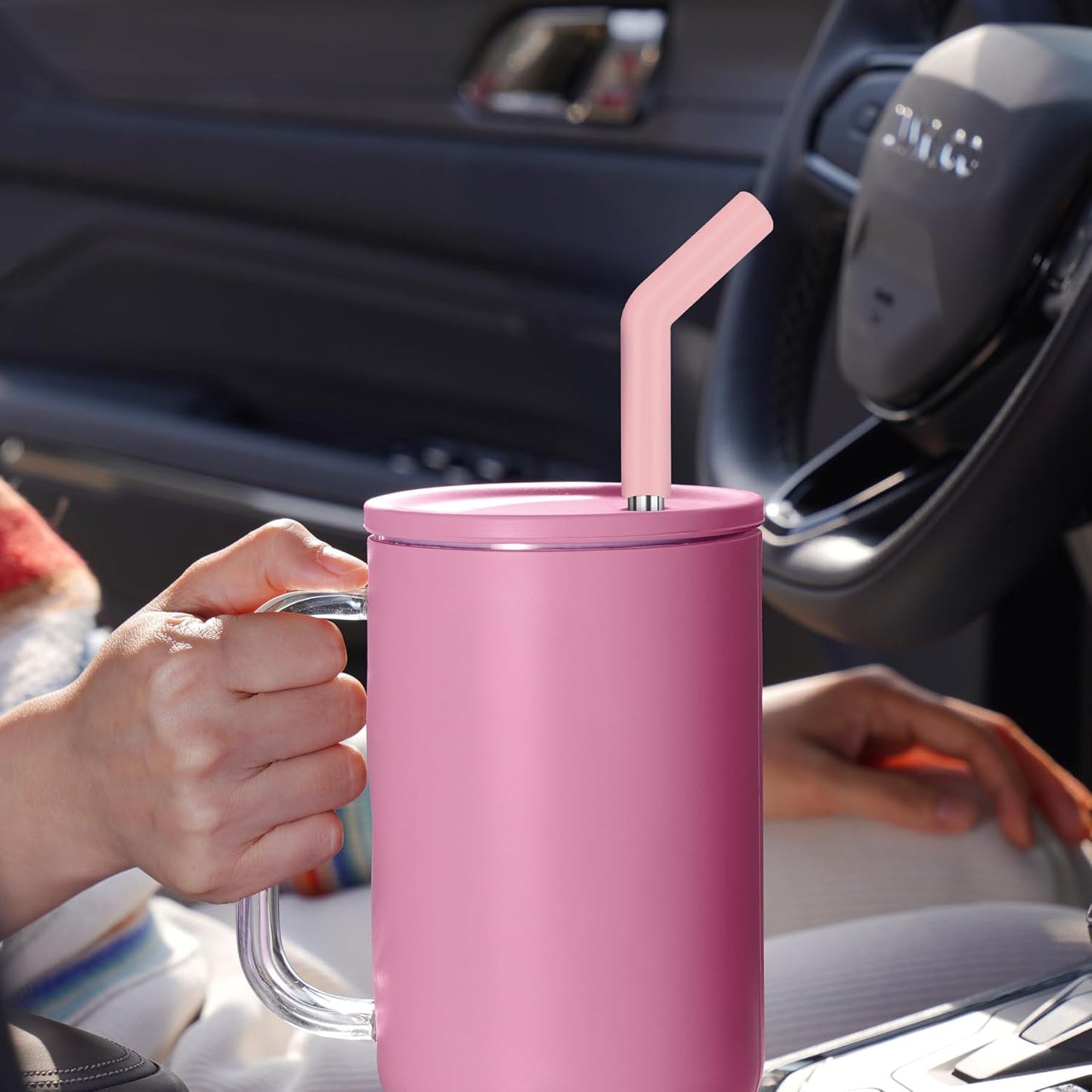 Tomorotec 6-Pack Stainless Steel Reusable Straw with Silicone Tip 3 Sizes, Metal Drinking Straws Fit for Stanley Quencher Tumblers 40oz, 30oz, 20oz, 14oz, Cleaning Brushes Included (Gradient)