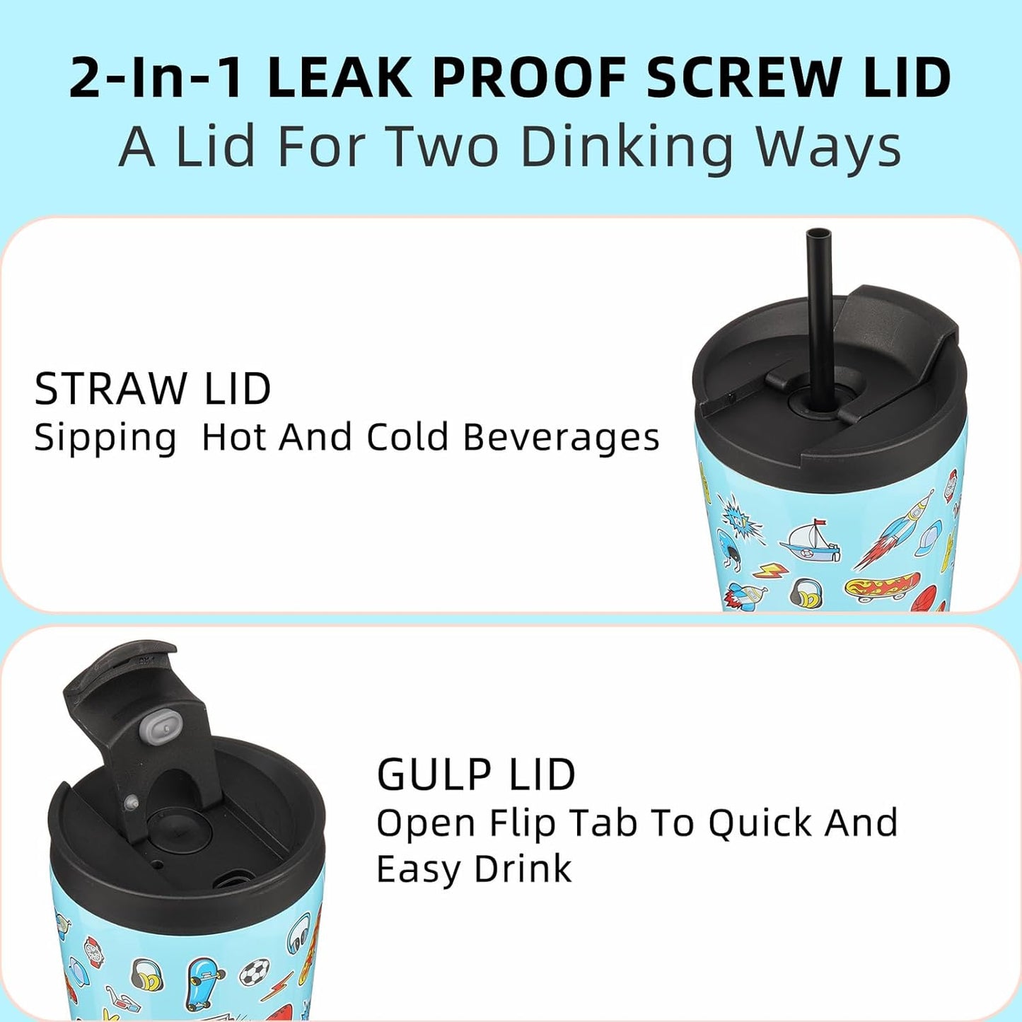 BJPKPK 26oz Insulated Tumbler With lid And Straw Stainless Steel Tumblers Travel Coffee Mug Reusable Thermal Cup,Playground