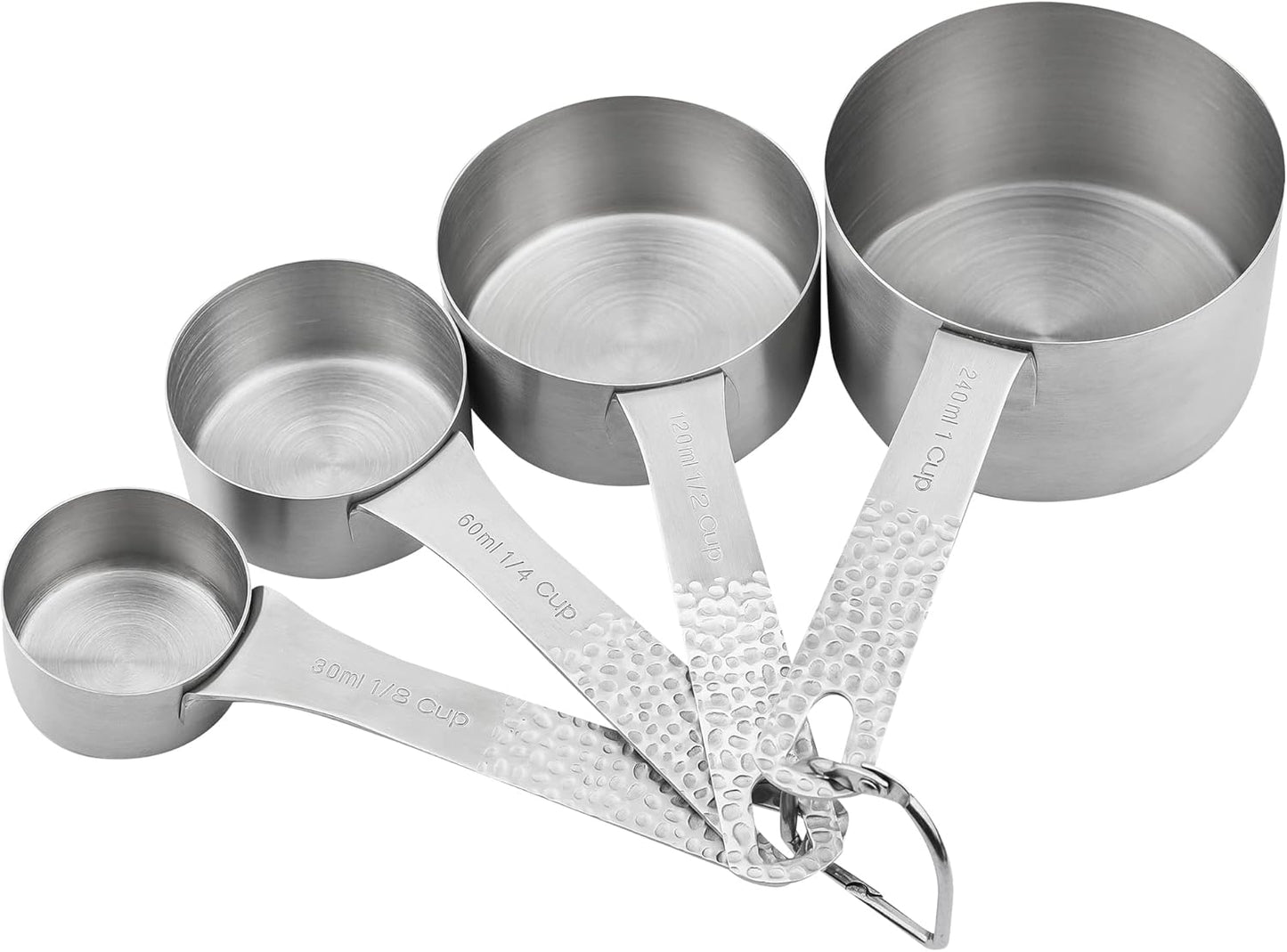 Measuring Cups and Spoons Set, 18/8 Stainless Steel Measuring Tools for Baking & Cooking, 4 Kitchen Measuring Cups and 5 Metric Measuring Spoons with Leveler for Liquid & Drying