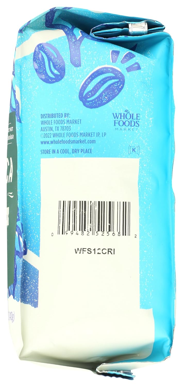 Whole Foods Market, Costa Rica Single Origin Whole Bean Coffee, Light Roast, Orange & Chocolate, 12 Ounce