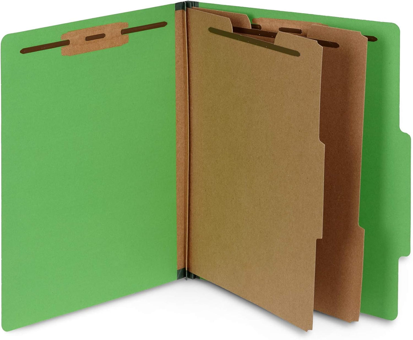 10 Green Classification Folders, 2 Divider, 2 Inch Tyvek expansions, Durable 2 Prongs Designed to Organize Standard Medical Files, Law Client Files, Office Reports, Letter Size, Green, 10 Pack