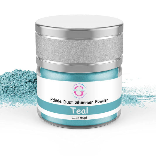 Glitter & Glitz Edible Glitter for Drinks - Premium Drink Glitter Edible Dust for Cocktails, Baking, Brew, Champagne - Luster Dust and Cocktail Glitter - Edible Glitter for Drinks Decoration (Teal, 5Grams)