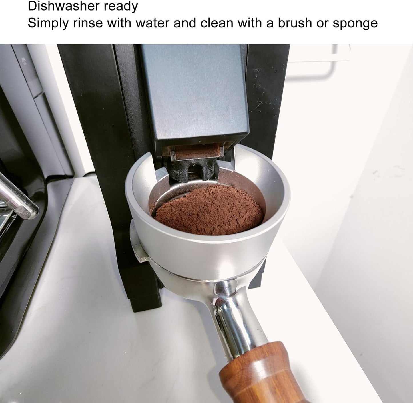 58mm Espresso Dosing Funnel, Lightweight Aluminum Portable Filter Funnel, Compatible with 58mm Portafilter (Silver)