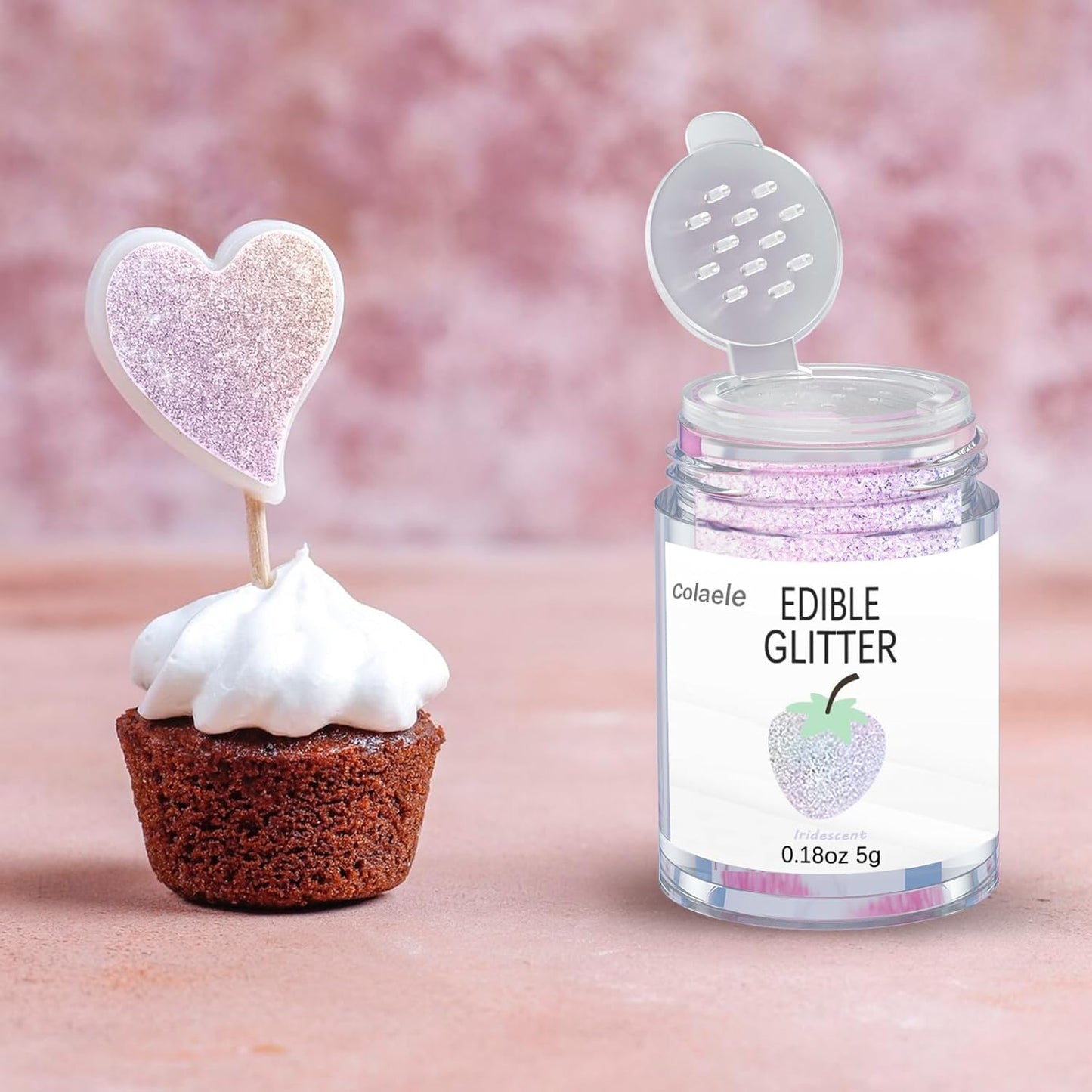 Iridescent Edible Glitter for Drinks - 5 Grams Prism Powder Cocktail Drink Glitter Food Grade Luster Shimmering Dust Vegan Metallic Food Coloring Sprinkle for Cake Decorating, Chocolates, Fondant Pops