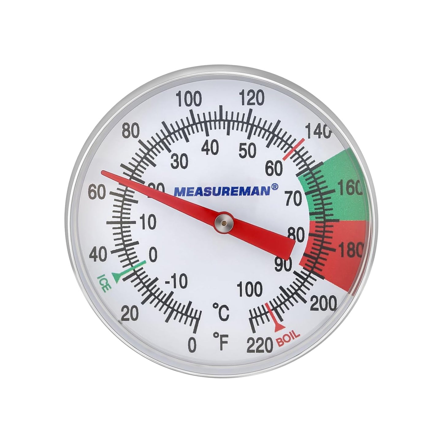 MEASUREMAN Instand Read 2” Dial 0~220℉/℃，Milk Thermometer，Milk Foam，Coffee Drinks Thermometer（2Pack）