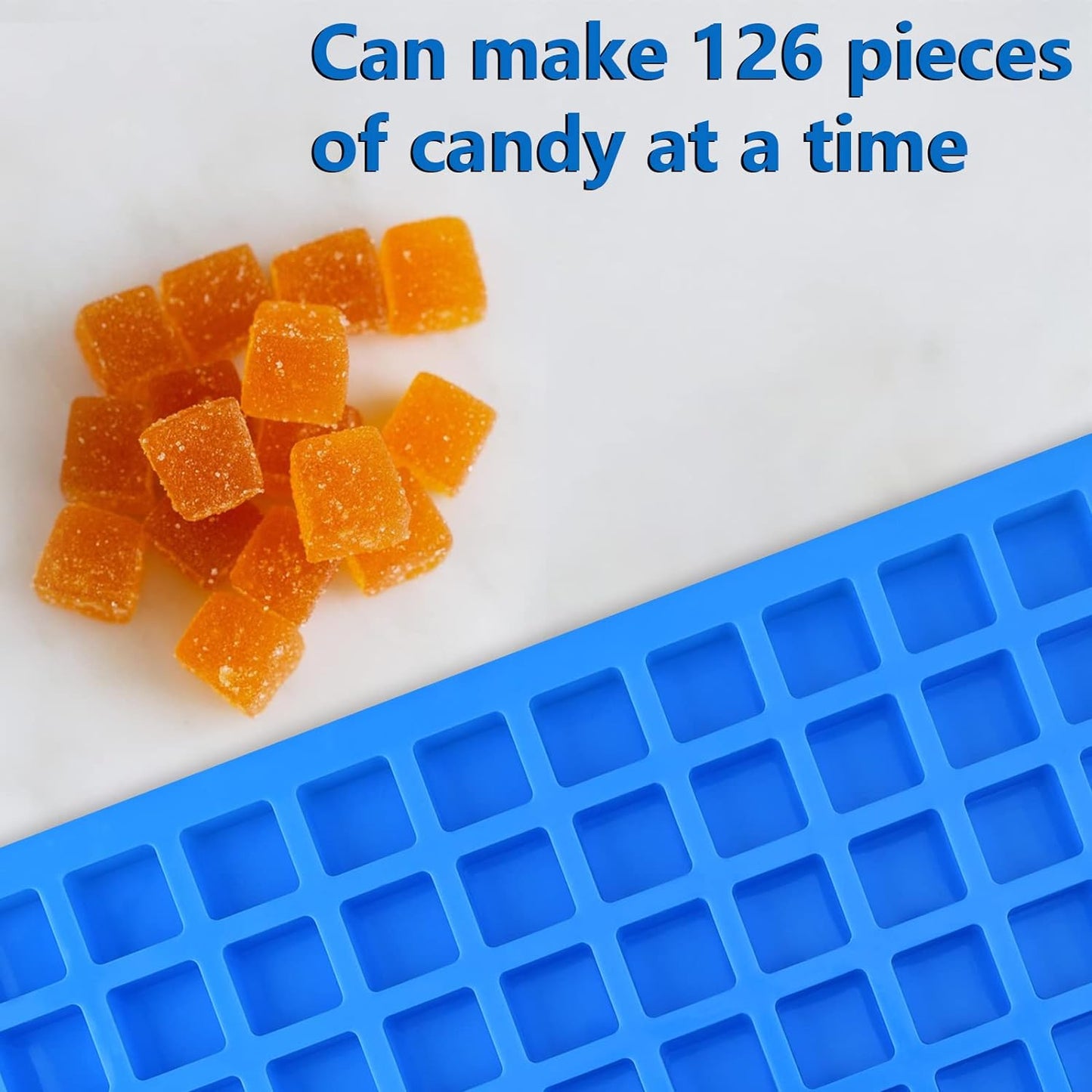 Sakolla 126 Cavities Square Candy Silicone Molds, Mini Silicone Molds for Chocolate, Hard Candy, Ice Cubes, Caramel