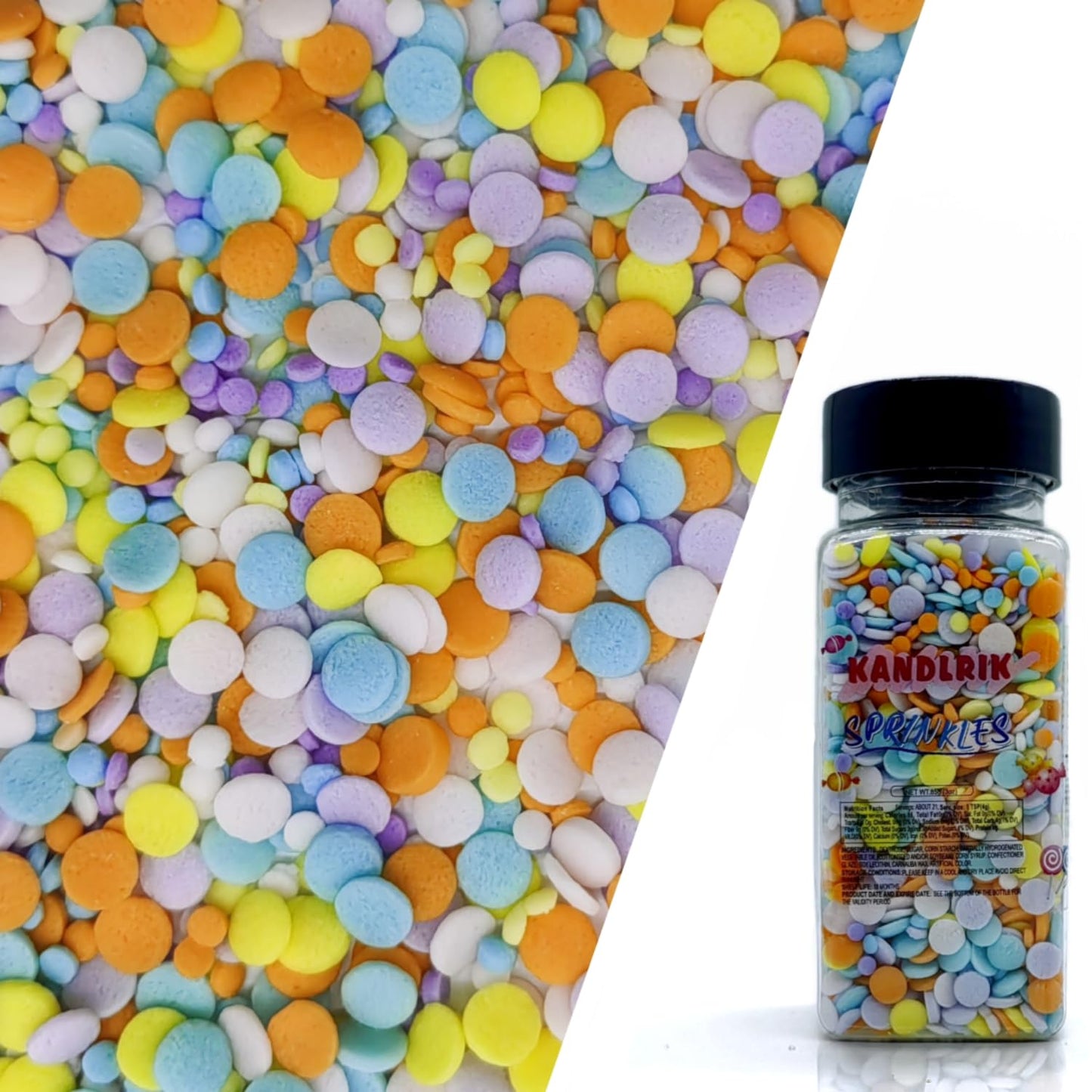 2 Sizes Macaroon Sequins Edible Funfetti Sprinkles Pastel Confetti Confetti Sequins Quin Sprinkles Carnival Sprinkles Decorating Perfect for Cakes,Cupcakes,Desserts Toppings 3OZ