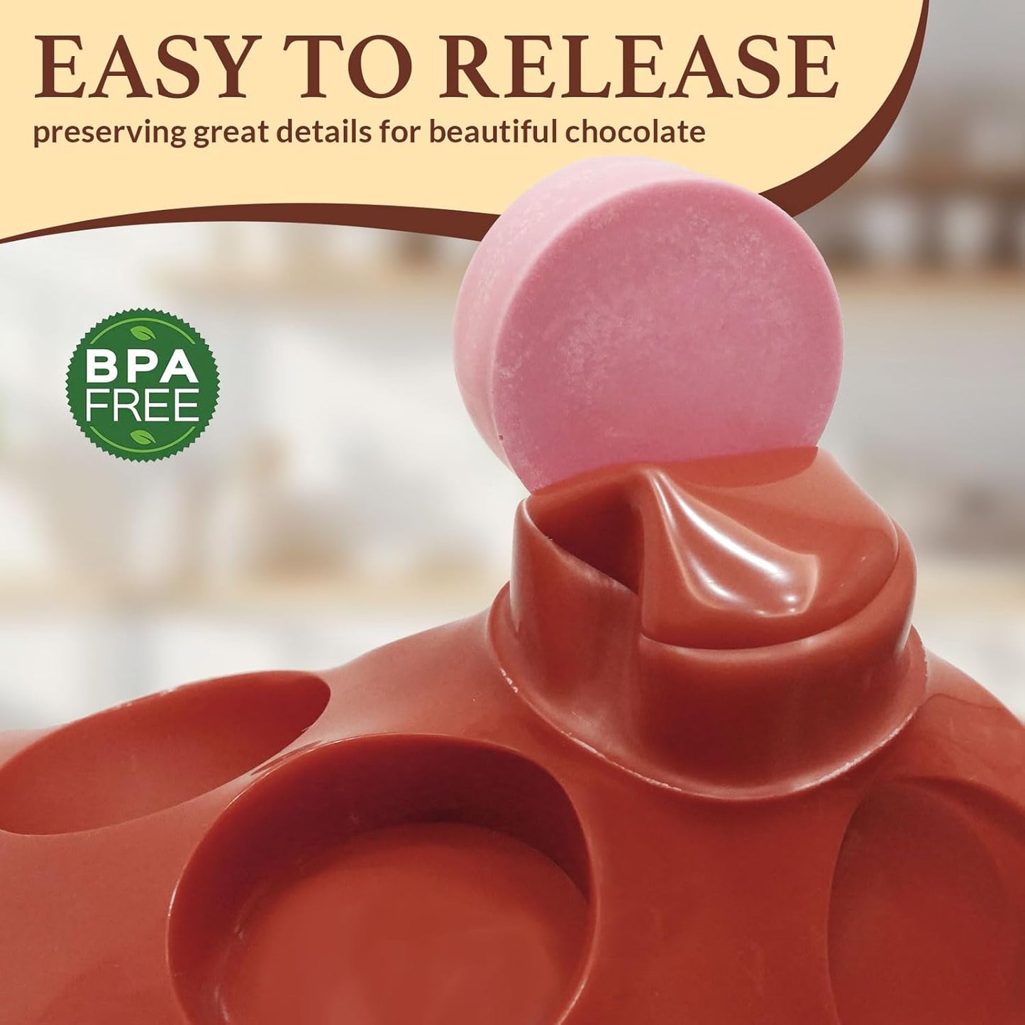 HKNMTT Round Silicone Molds 3 PCS, 12-Cavity 2.1" Round Cylinder Chocolate Covered Cookie Mold, Food Grade Non-Stick Baking Moulds for Candy Handmade Soap Pudding Jello Mini Cake Jelly Brownie