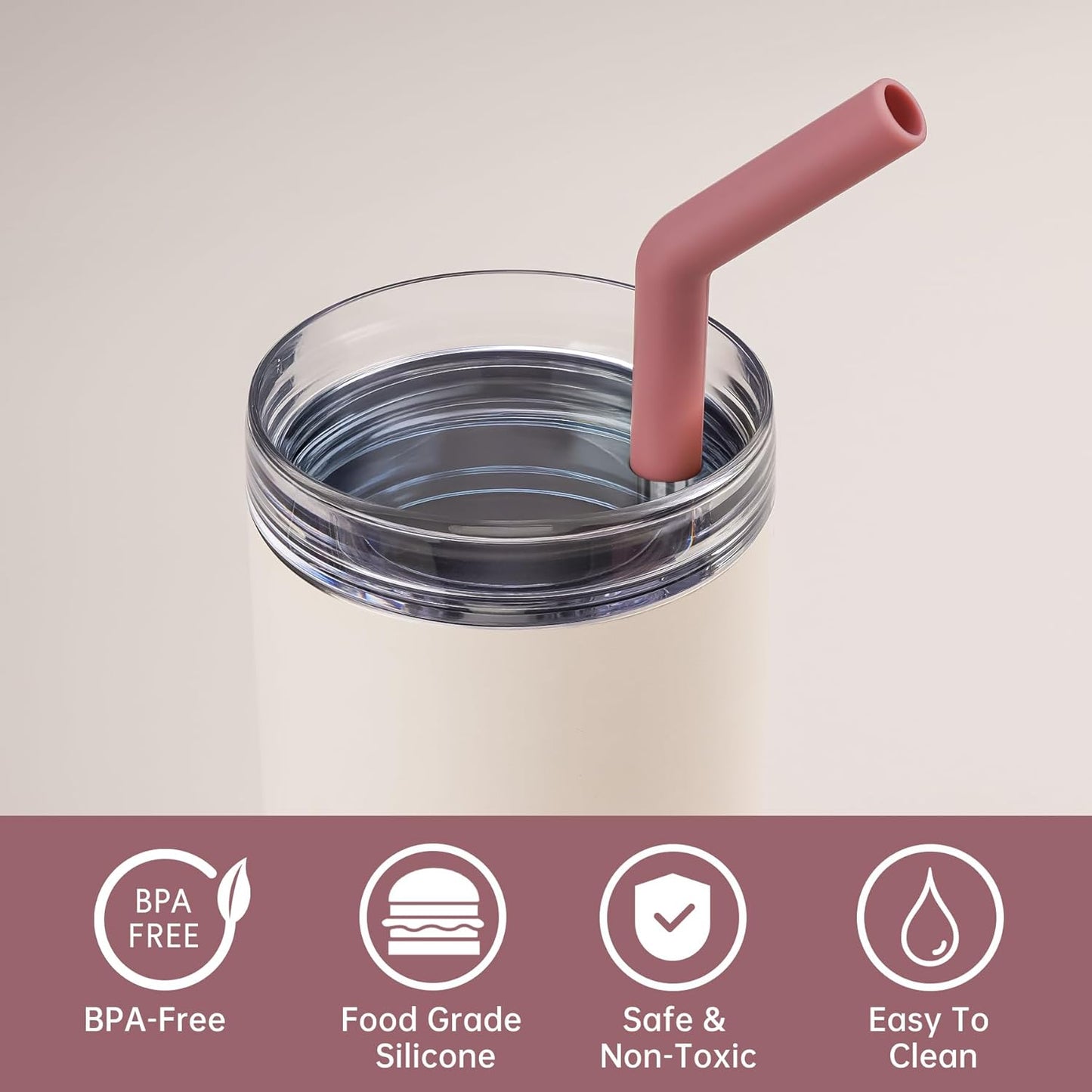 Tomorotec 6-Pack Stainless Steel Reusable Straw with Silicone Tip 3 Sizes, Metal Drinking Straws Fit for Stanley Quencher Tumblers 40oz, 30oz, 20oz, 14oz, Cleaning Brushes Included (Gradient)