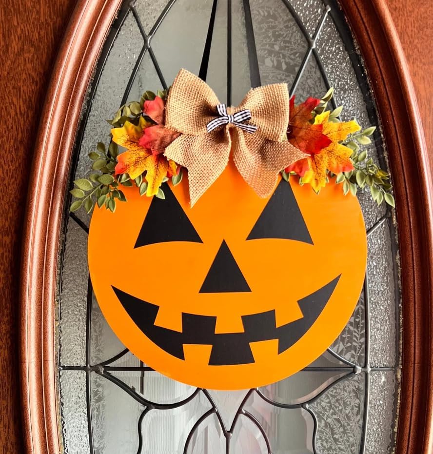 Halloween Stencils for Painting on Wood 12” Round Halloween Stencil Hey Boo Trick or Treat Ghost Pumpkin Face Templates for Door Hanger Porch Sign