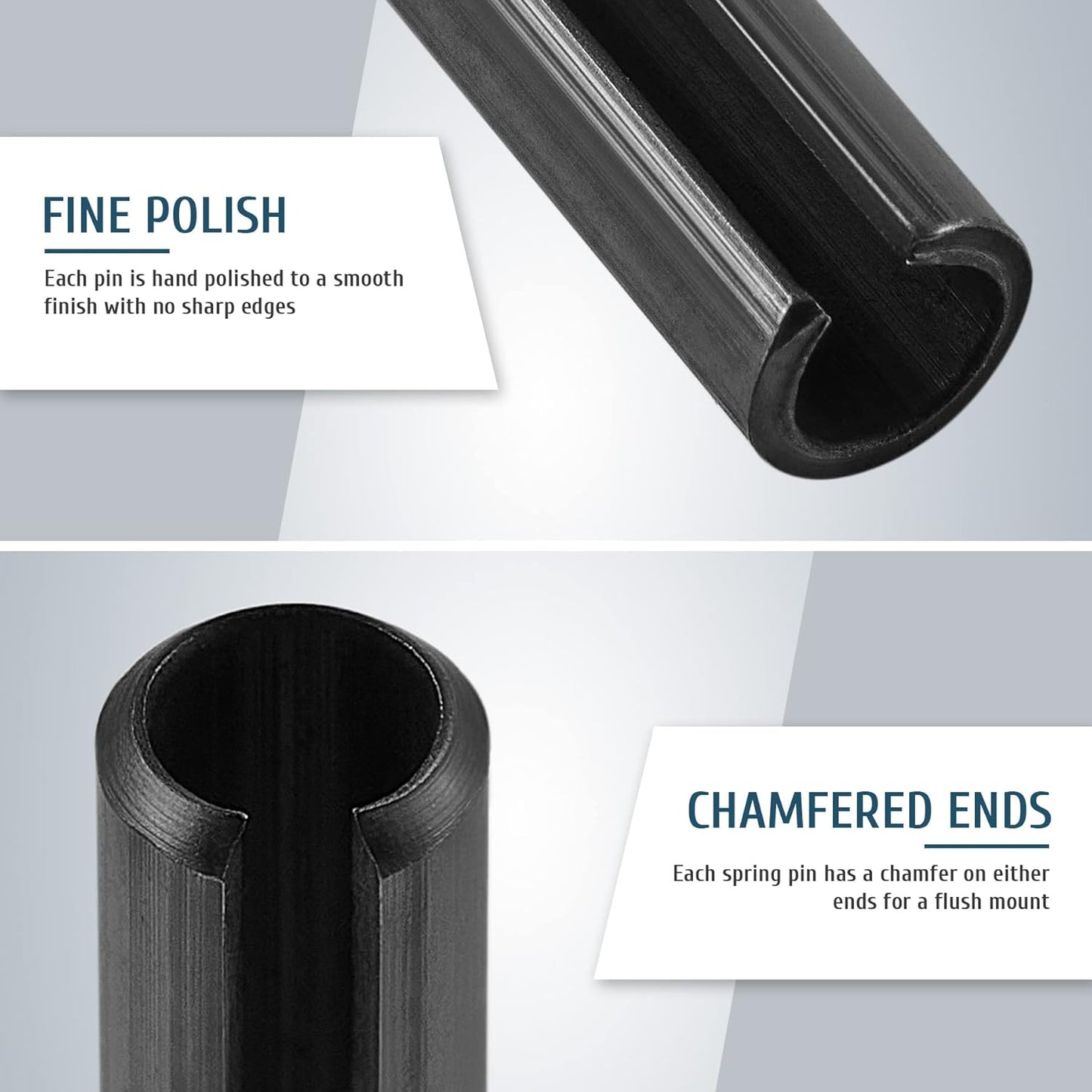 ZELCAN 400pc Roll Pin Set, M1.5 M2 M2.5 M3 M4 M5 M6 Slotted Metric Spring Pins in Various Lengths, Steel Split Expansion Pin Hardware Assortment Kit