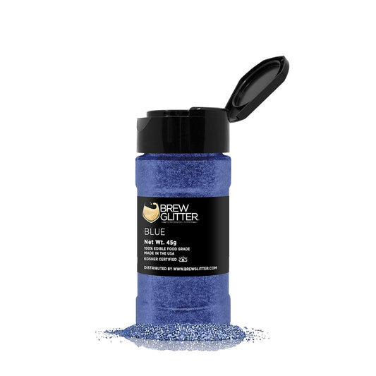Blue BREW GLITTER Edible Glitter for Drinks, Cocktails, Beer, Garnish Glitter & Beverages | KOSHER & HALAL Certified | 100% Edible & Food Grade | Vegan, Gluten, Nut Free (45g Shaker, Blue)