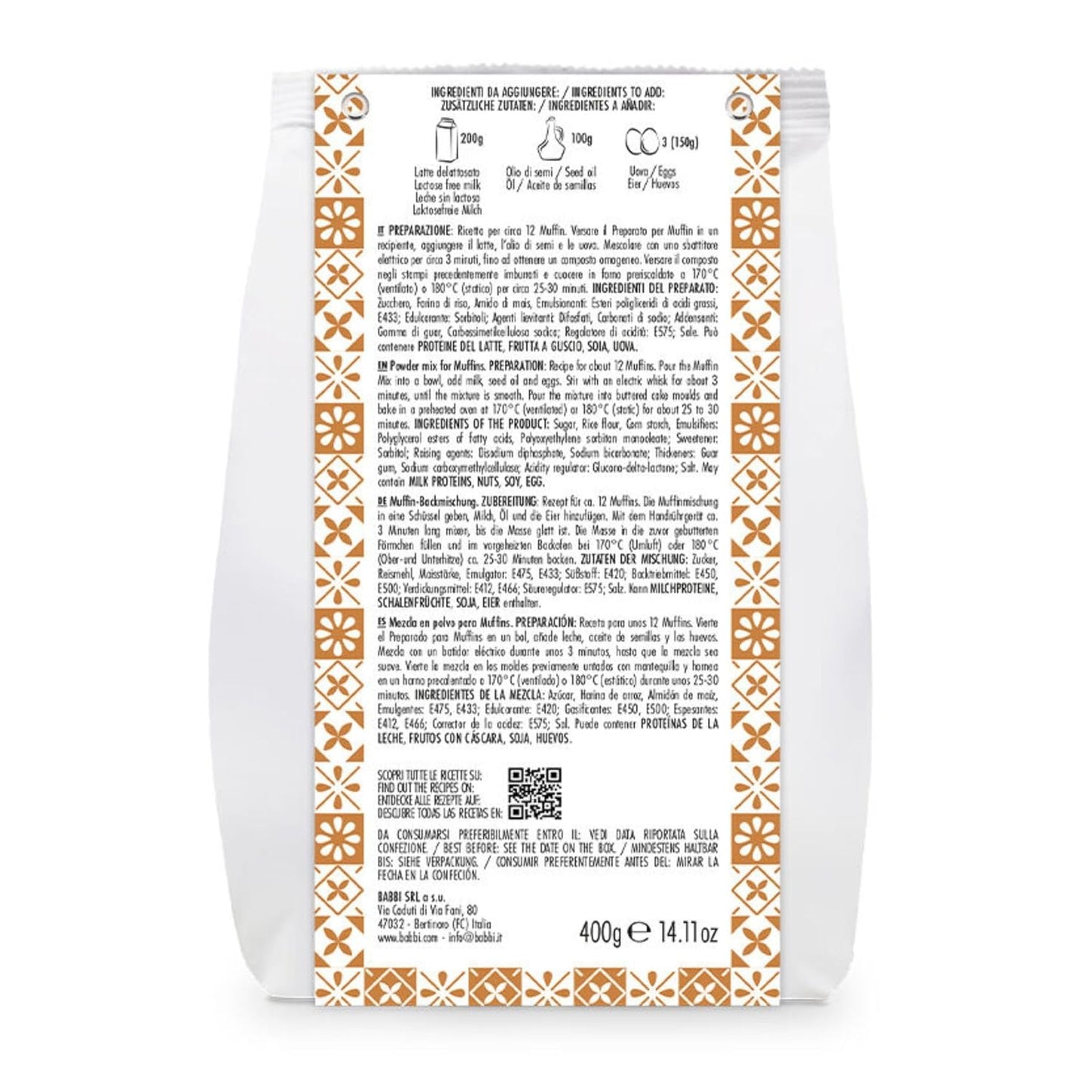 Babbi Home Bakery Gluten Free Baking Mixes - Premium Artisan Mixes for Cakes, Cookies, Bread & More | Easy to Use (Single Pack, Muffin Mix)