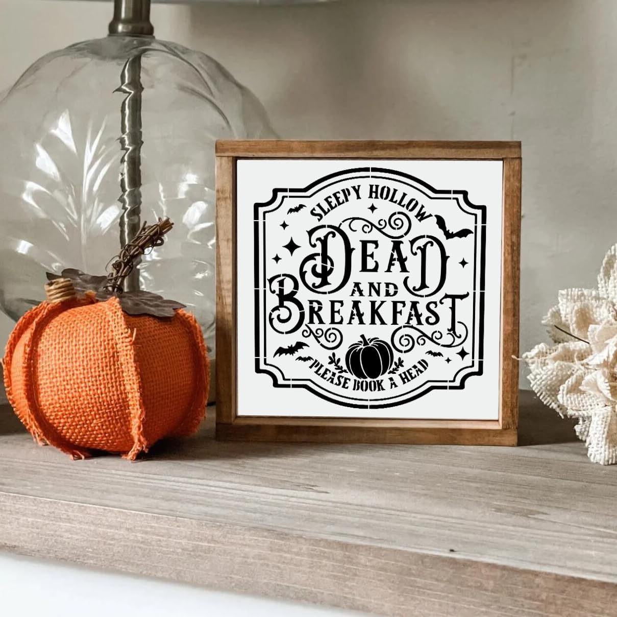 Halloween Stencils for Painting on Wood Reusable Halloween Doormat Stencils Hocus Pocus Boo Family Draw Templates for Wood Signs Walls Windows Fabrics T-Shirt DIY Crafts Decor