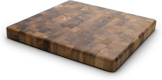 Ironwood Gourmet 28218 Square Charleston End Grain Chef's Board , Acacia Wood 14" Square