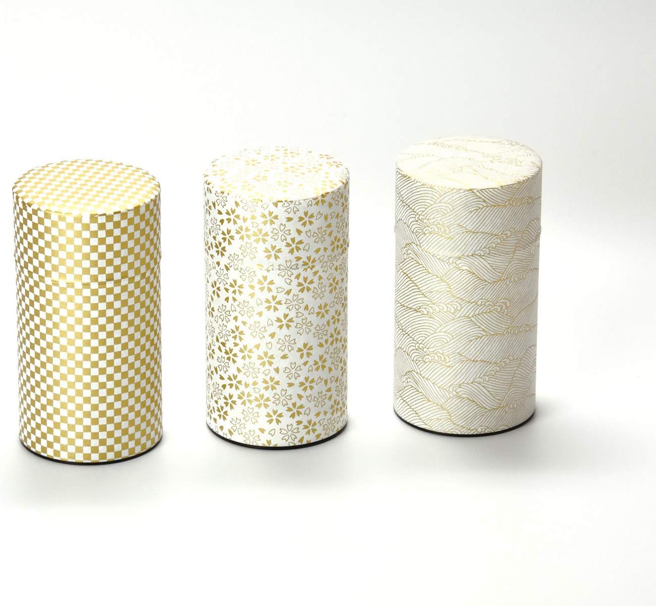 Japanese Pokkan Coffee Spice Tea Tin Canister Washi Paper Storage with Lid 7.05 oz Capacity (Kenran Ichimatsu)