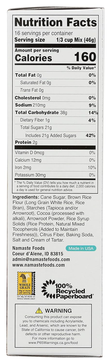Namaste Foods, Gluten-Free Chocolate Cake Mix, Allergen-Free, 26-Ounce Boxes (Pack of 6)