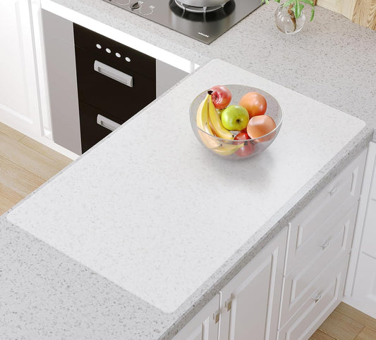 Warome Silicone Mat,36"x 23.6" Table Protector Craft Mat for Painting, Clay, Projects, Arts and Crafts, Soldering and Resin, No Creases Counter Mat-White Translucent