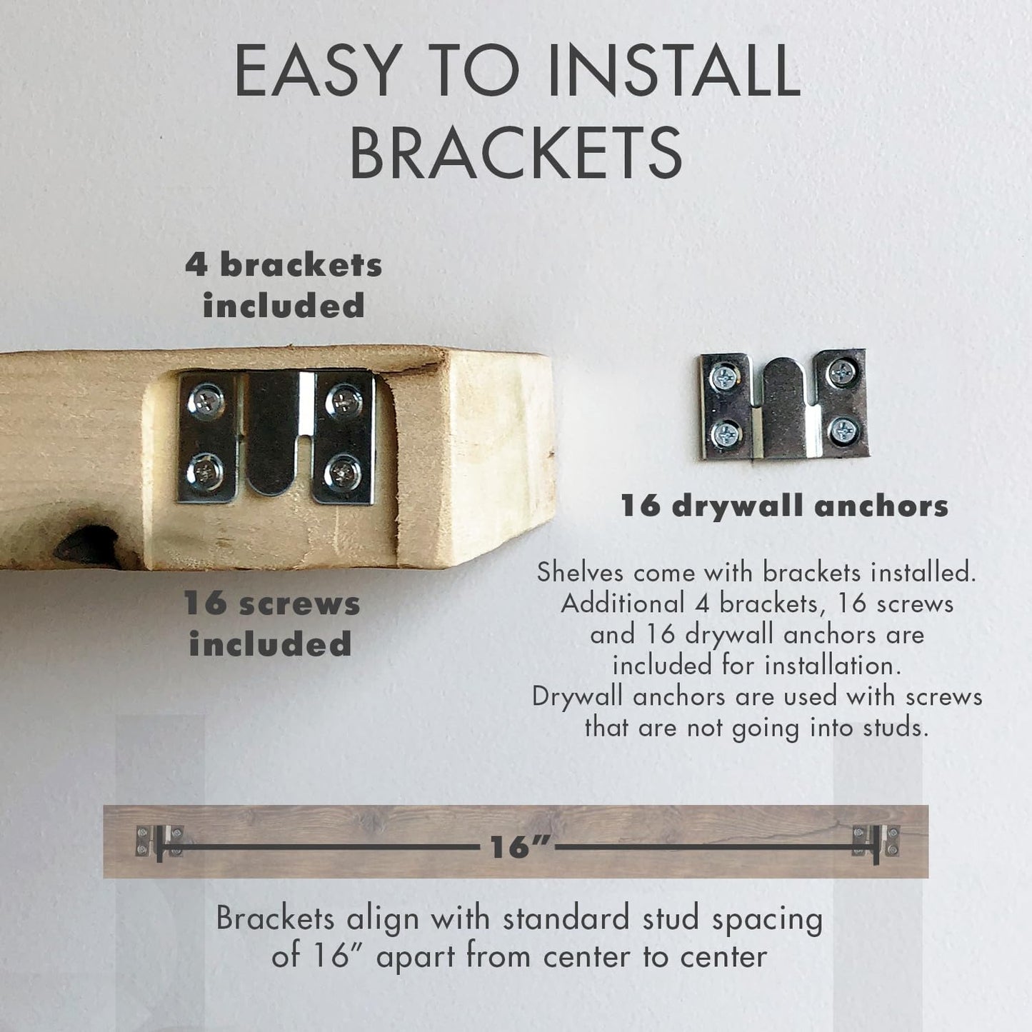 Urban Legacy Reclaimed Barnwood Planks | Floating Shelves for Wall w/Flush Mount Shelf Bracket Set Included | Set of 2 (Natural, 30"x7"x 2")