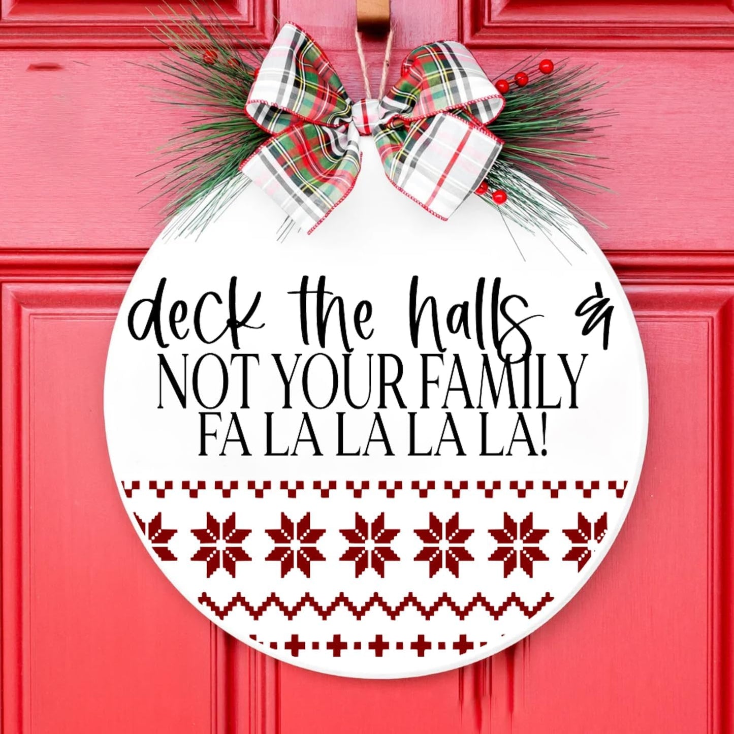 Christmas Stencils for Painting on Wood 12” Christmas Stencils for Crafts Reusable Holiday Doormat Stencil for Porch Hanger Fabrics Decor(Xmas Half RD Stencil 05/18P)