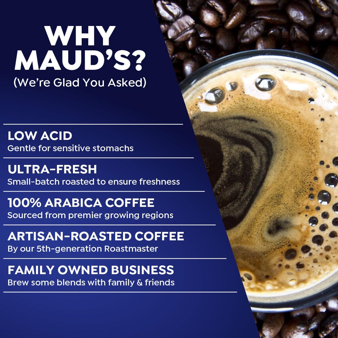 Maud's French Roast Coffee Pods 18 ct, Dark Roast Coffee in Recyclable Single Serve Pods – 100% Arabica Coffee, Compatible with Keurig K Cups Maker