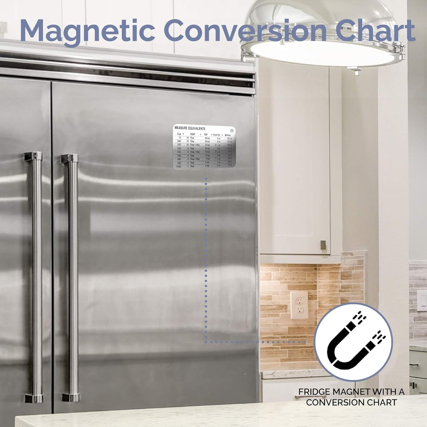 22-Piece Stainless Steel Measuring Cups and Spoons Set, Tad Dash Pinch Smidgen Drop Mini Measuring Spoons, Measuring Stick Leveler, Measurement Conversion Chart Fridge Magnet, (Farmhouse)