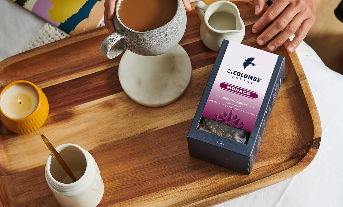 La Colombe Monaco Whole Bean Coffee, Full Bodied Medium Roast, Specialty Roasted, 12 Oz (Pack of 4)