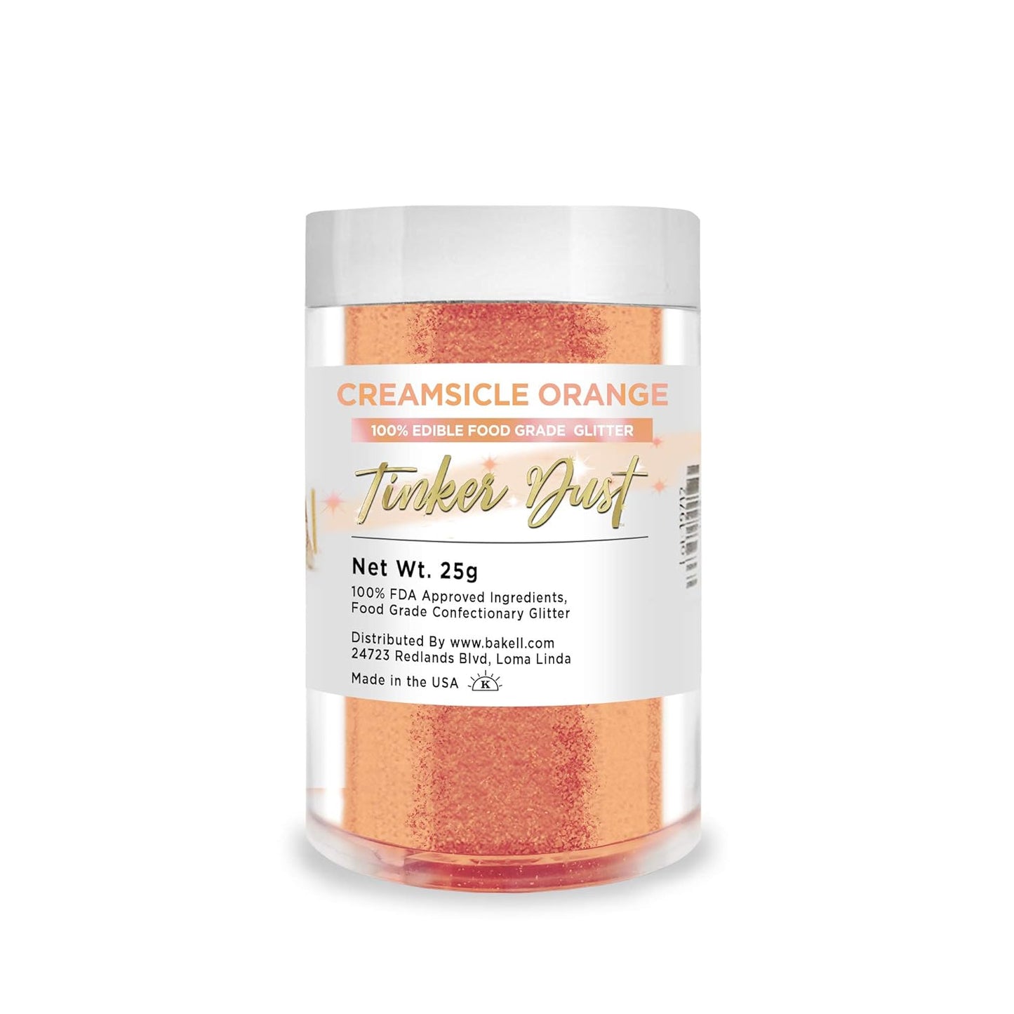 Creamsicle Orange Tinker Dust - (25g 1x Jar) | Add a Sweet Touch to Your Delicacies, Drinks and Desserts with Edible Glitter!