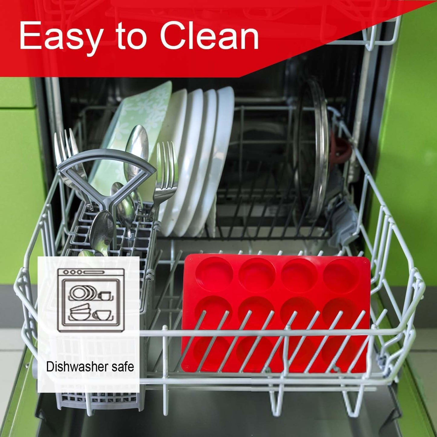 3Pcs Oreo Cookie Chocolate Silicone Molds, 12-Cavity Round Chocolate Cookie pans for Candy, Silicone Baking Molds for Mini Cakes, Jelly and Muffin Baking (red)