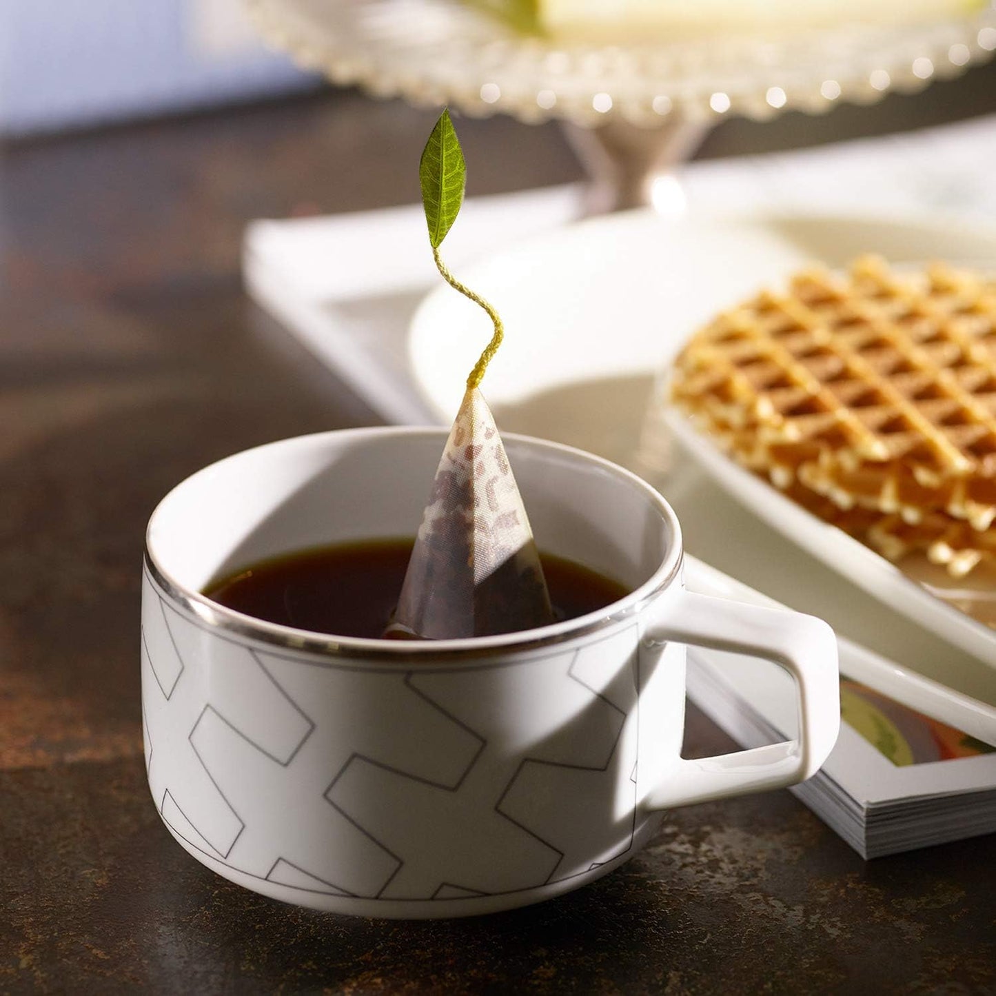 Tea Forte Assorted Black Tea Presentation Box Tea Gift Set Sampler, 20 Count, 2 of Each Variety Individually Wrapped Handcrafted Pyramid Infuser Bags