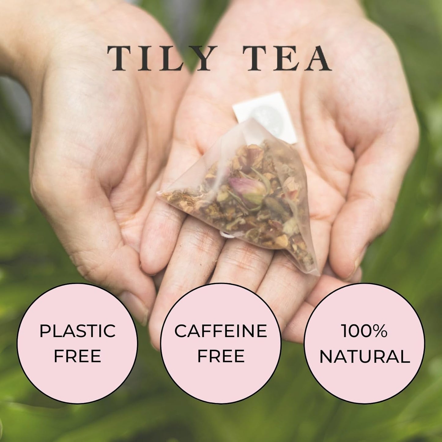 Tily Tea Assorted Herbal Tea Box - 5 Flavors of Caffeine-Free Tea - Morning Shine, Through the Day, Evening Calm, Perfect Pairing, Radiant Glow - 10 Plastic-Free Pyramid Tea Bags