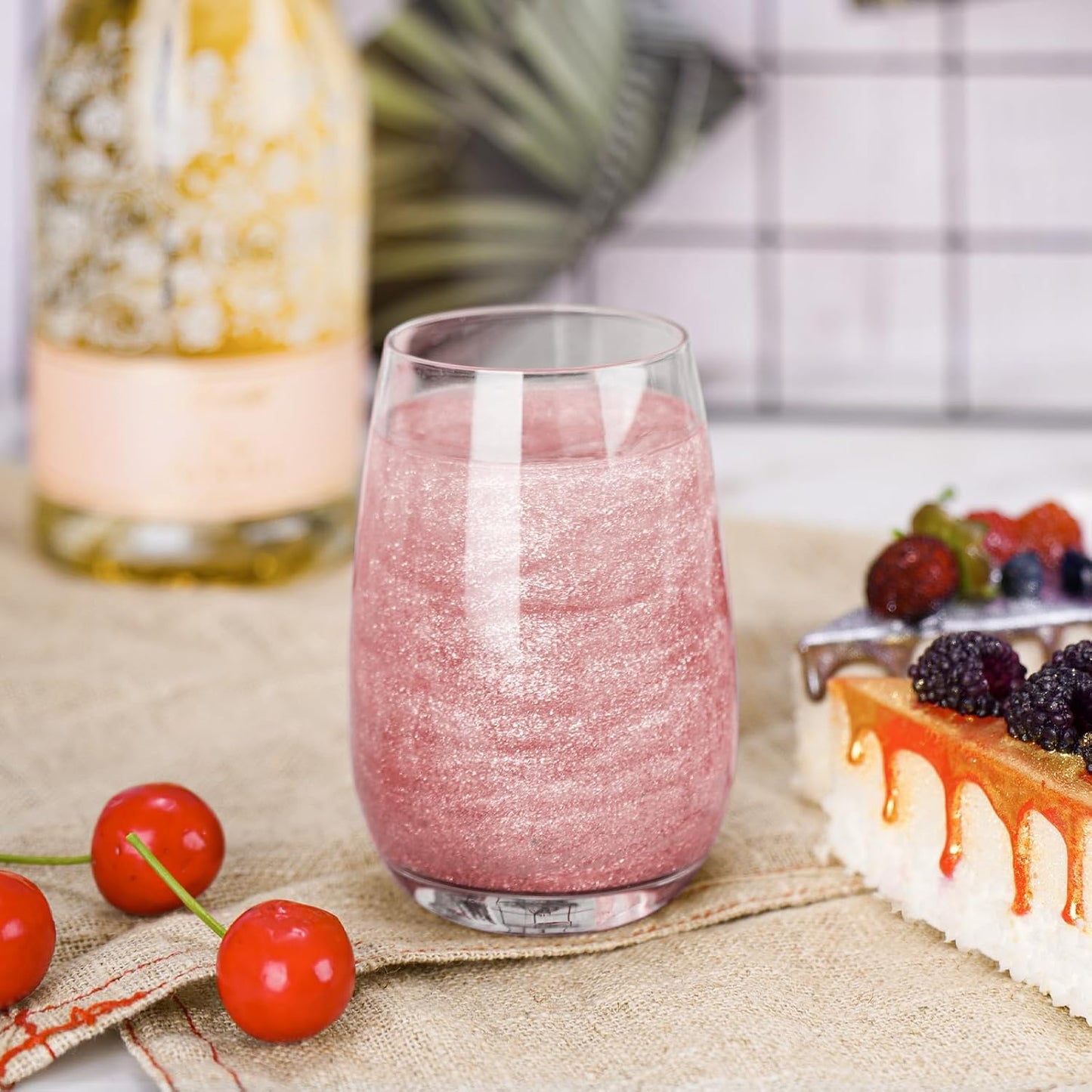 NiHome Edible Food-Grade Glitter Powder Glimmer Luster Dust Metallic Fancy Food Decorating Sprinkle Glimmery Dust for Drink Wine Beverage Cake Bakery Vegan Allergen-Free (Girl Pink, 0.35oz/10g)