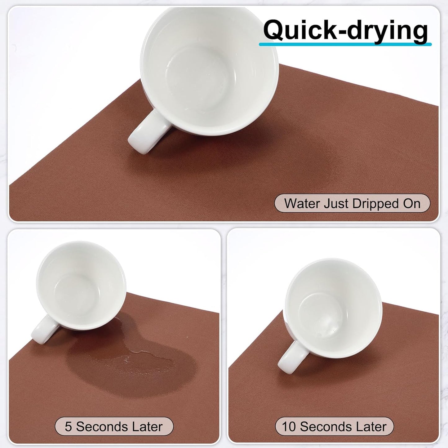 uxcell Silicone Mats for Kitchen Counter, 35.4" x 23.6" Non-Slip Countertop Protector Mat Heat Resistant Coffee Mat Waterproof Table Placemat, Brown