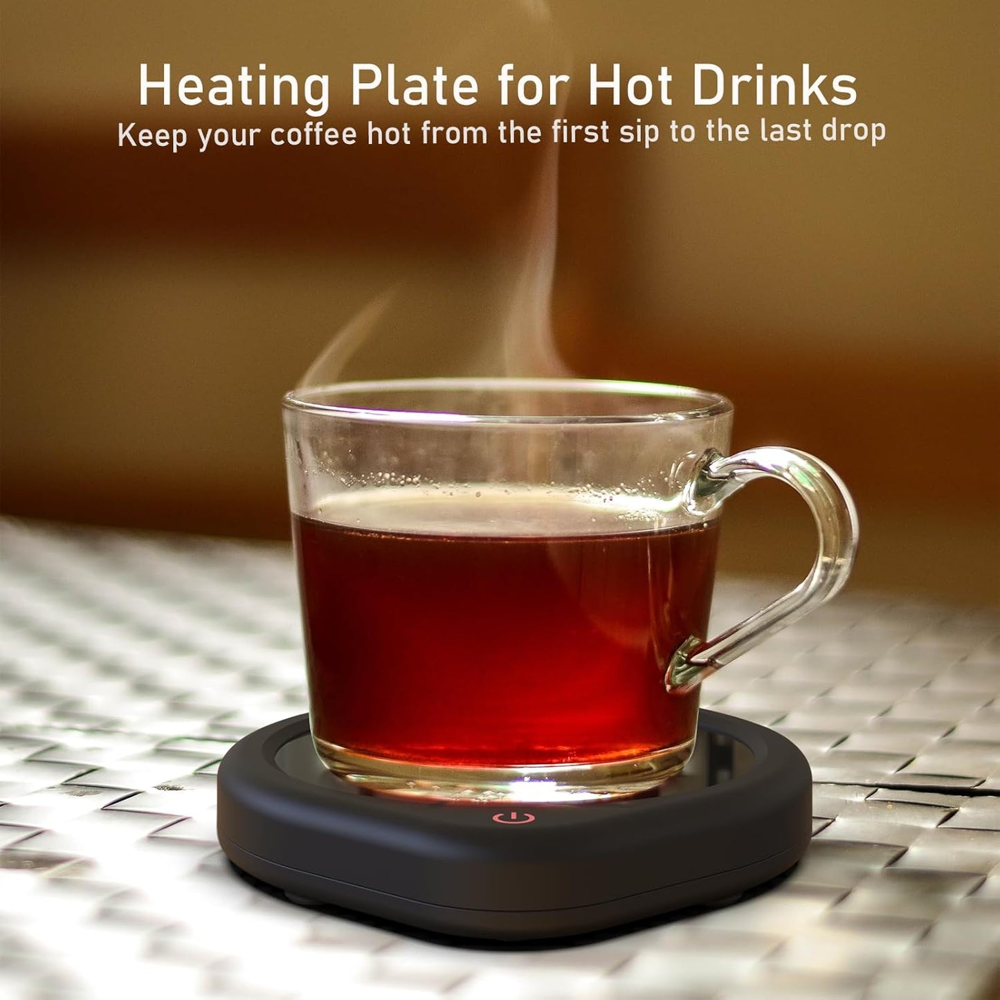 Coffee Mug Warmer, Cup Warmer for Desk with Auto Shut Off Smart Temperature Settings, Electric Beverage Tea Water Milk Heater for All Cups and Mugs, Heating Plate Candle Wax Warmer