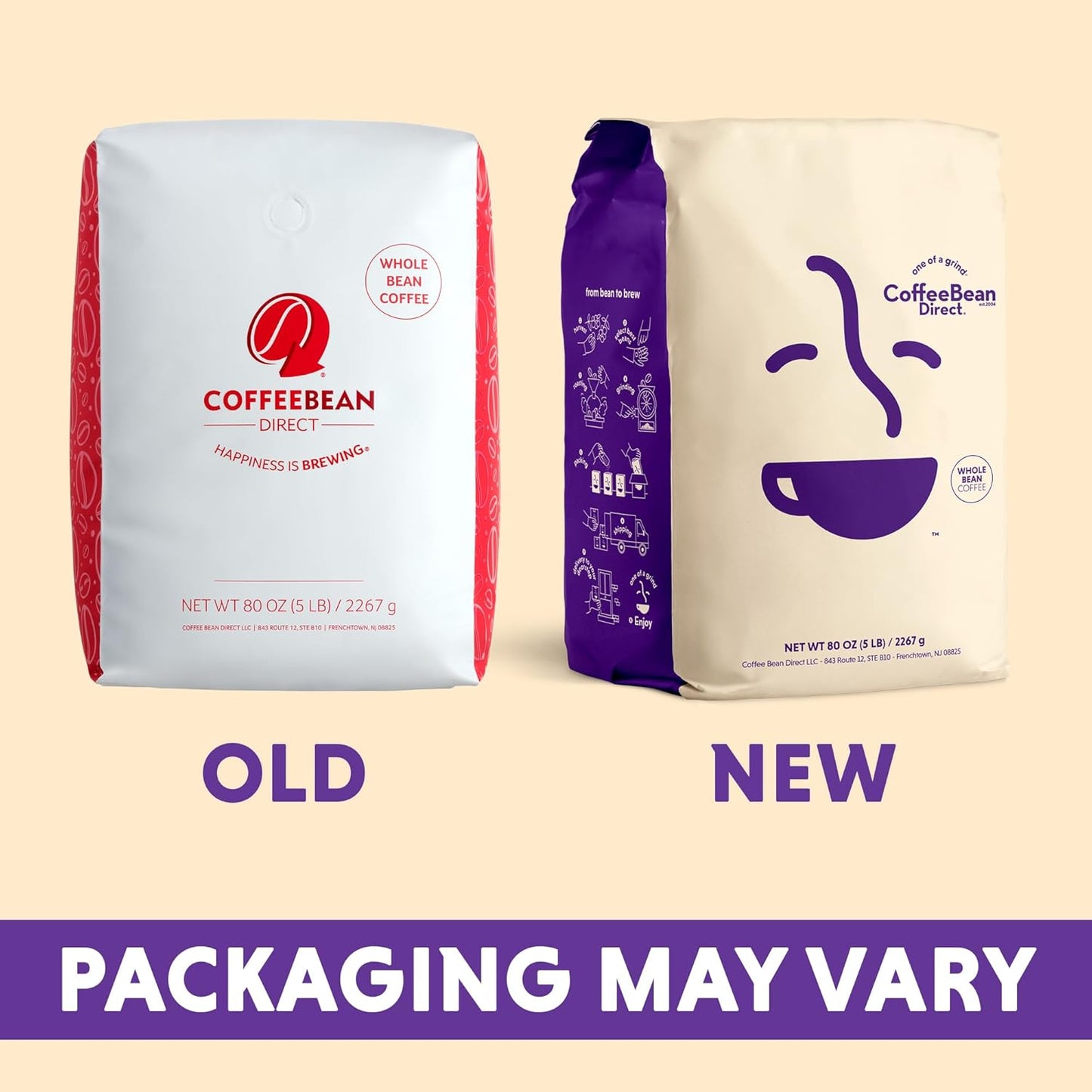 Coffee Bean Direct Jamaican Me Crazy® Flavored, Whole Bean Coffee, 5 Pound Bag (Pack of 1)