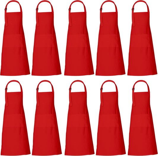 RAJRANG 100% Cotton Cooking Apron with 3 Pockets Kitchen Chef BBQ Adjustable Bib Aprons for Women Men