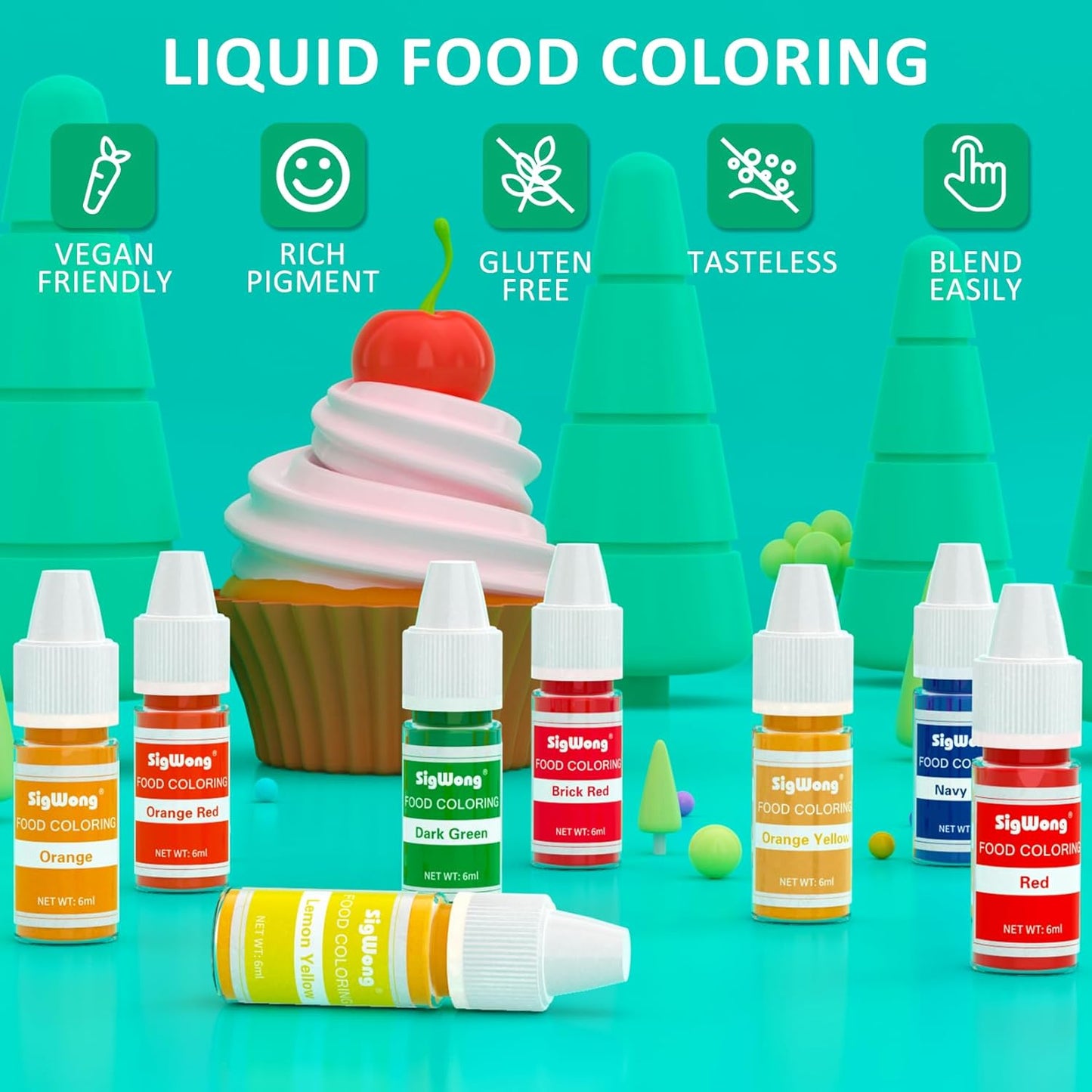Food Coloring - 36 Color Concentrated Liquid Food Coloring Set - Neon Liquid Food Color Dye for Baking, Decorating, Icing, Cooking, Slime Making Kit and DIY Crafts, 6ml Bottles (0.25 Fl. Oz)