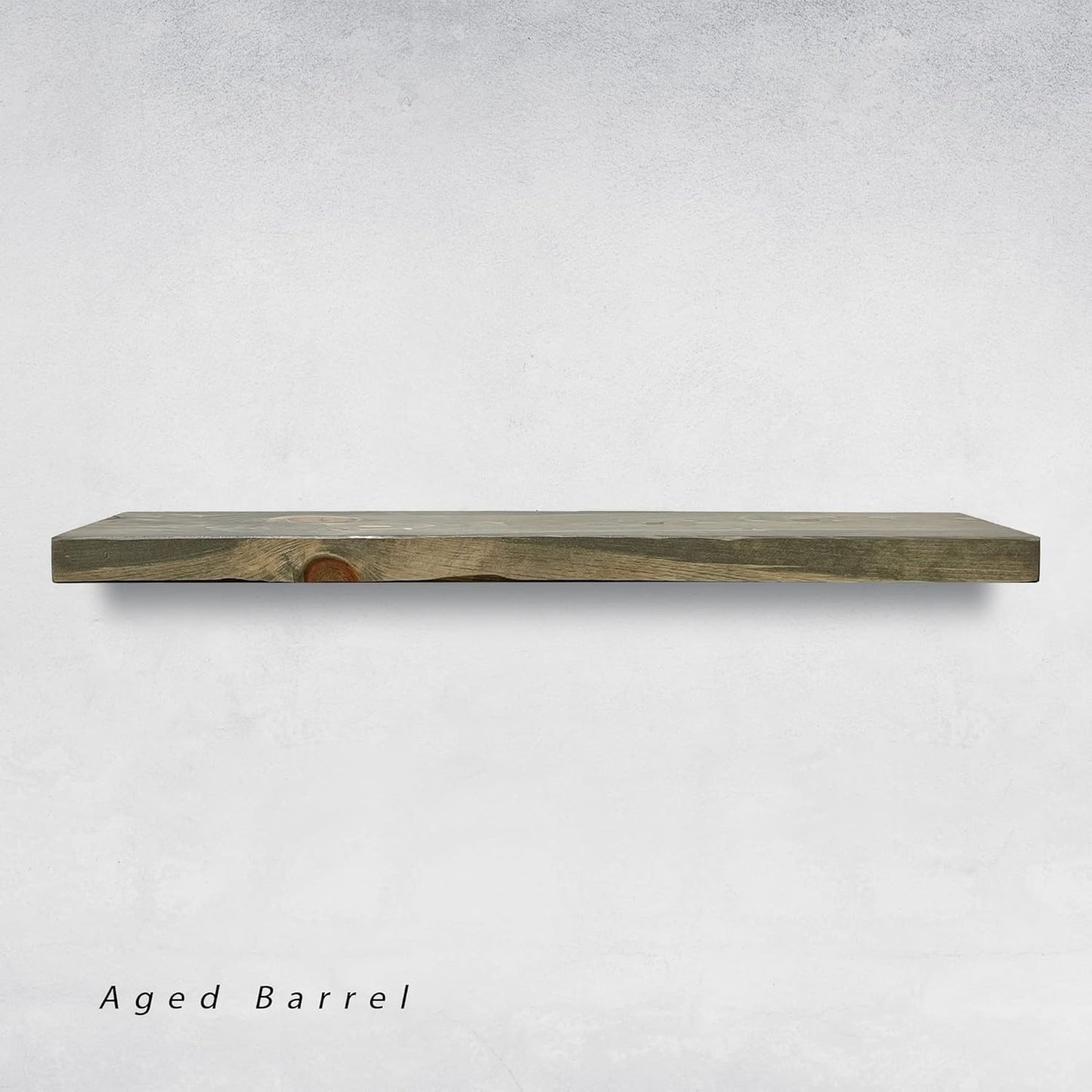 URBANDI, Rustic Floating Shelves, Set of 2, Hidden Bracket, Solid Wood, Heavy Duty, Wall Mounted Shelves, (Grey, 24Wx10D)