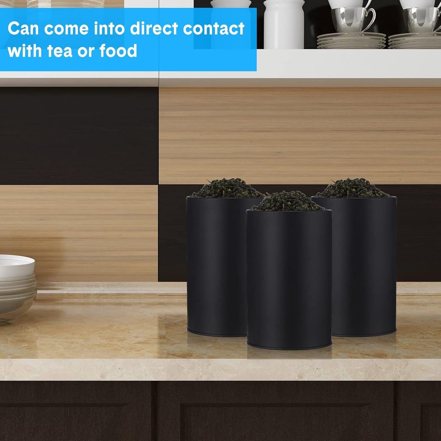 Zopeal 6 Pack Metal Tea Tin Canister with Airtight Double Lids 16 oz Round Tin Can with Lid Double Sealed Small Kitchen Container for Loose Tea Storage Coffee Sugar Candy Herbs and Spices