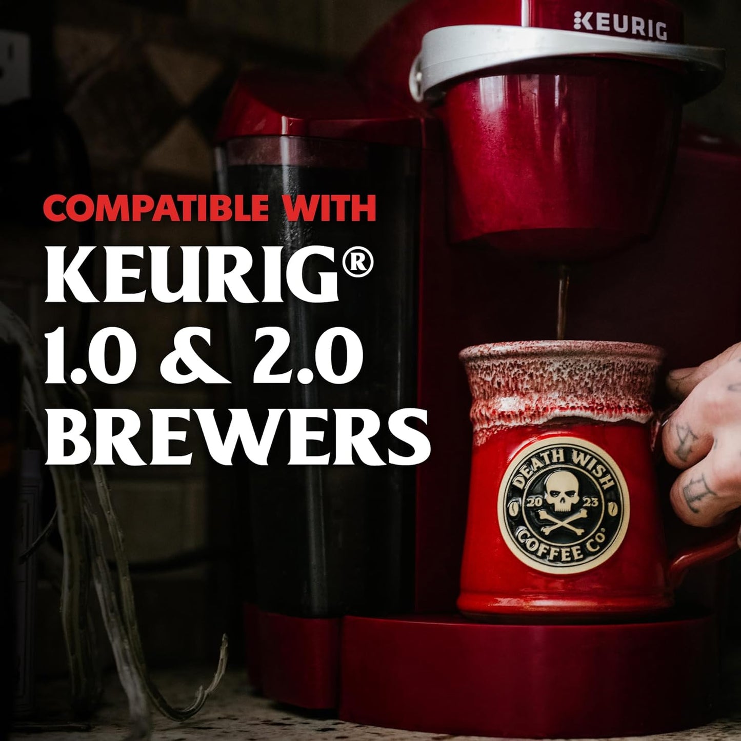 Death Wish Coffee, Single Serve Coffee Pods - Fair Trade - Blueberry Vanilla Flavored