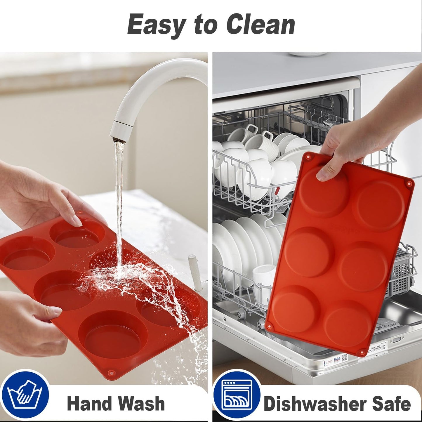 3-Pack Silicone Egg Molds - 3x0.7 Inch Round English Muffin & Breakfast Sandwich Maker, Reusable Non-Stick Baking Pan for Egg Patties, Whoopie Pies, Oven Safe