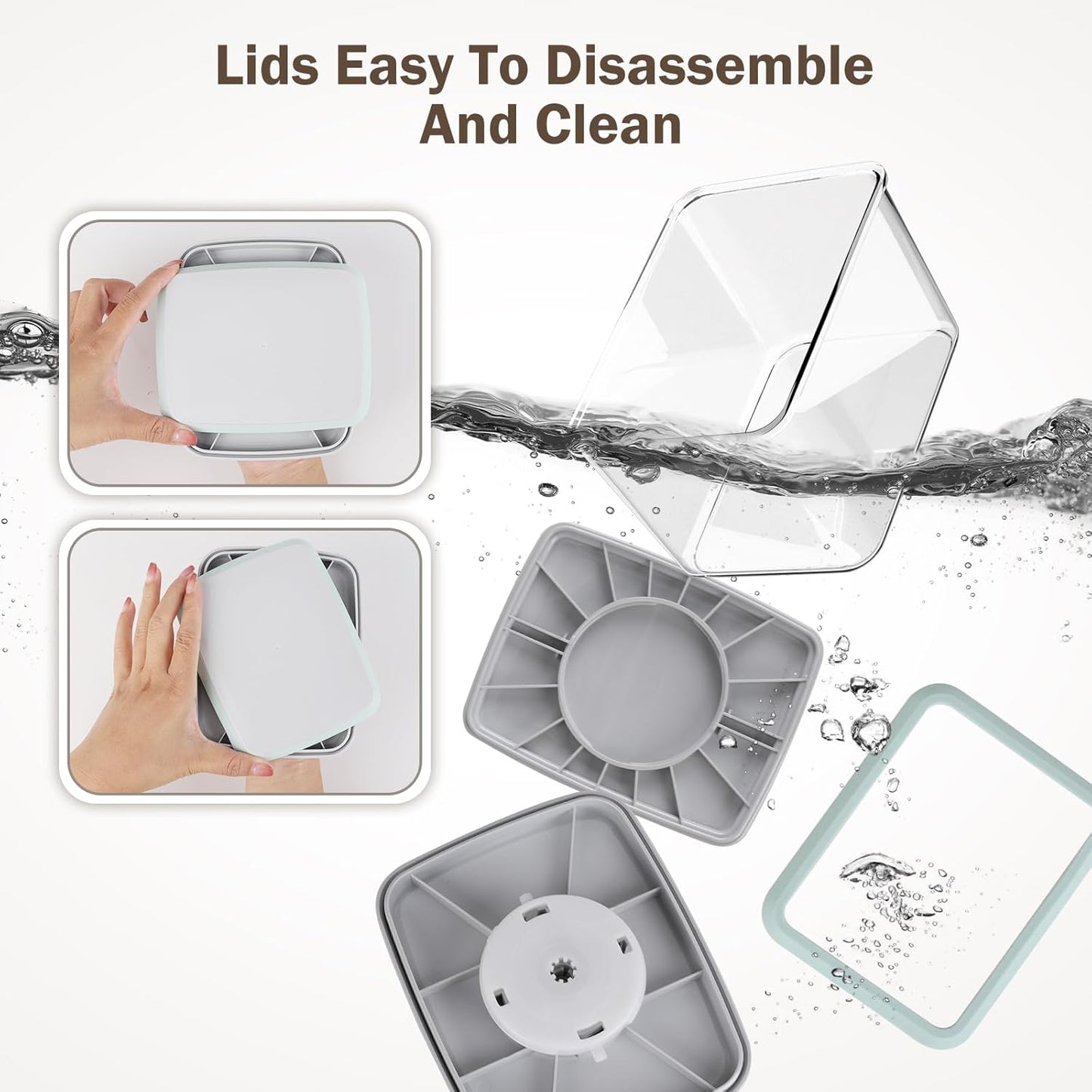 Pop Airtight Food Storage Containers Set with Lids, Large 4.2Qt/4L Food Containers with Scoop, Kitchen Pantry Organization and Storage, BPA Free Stackable Cereal Container (2 * 4.2Qt)