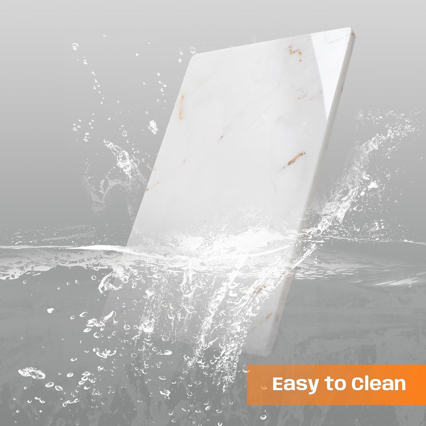 White Marble Cutting Board, Marble Slab Pastry Board With Non-Slip Feets For Baking, Cheese, Charcuterie, Chocolate, 12x20 Inch, Pack Of 1 Piece