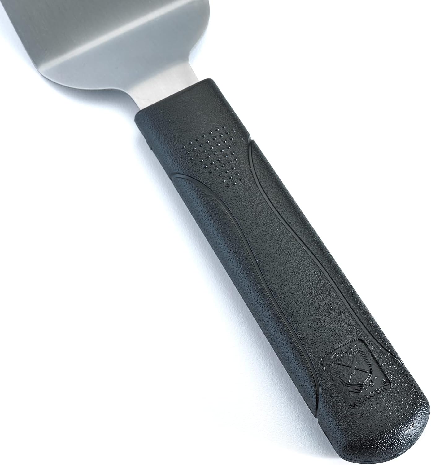 Mercer Culinary Millennia Mini Turner/Spatula, 2.5 Inch x 2.5 Inch Blade, Black Handle