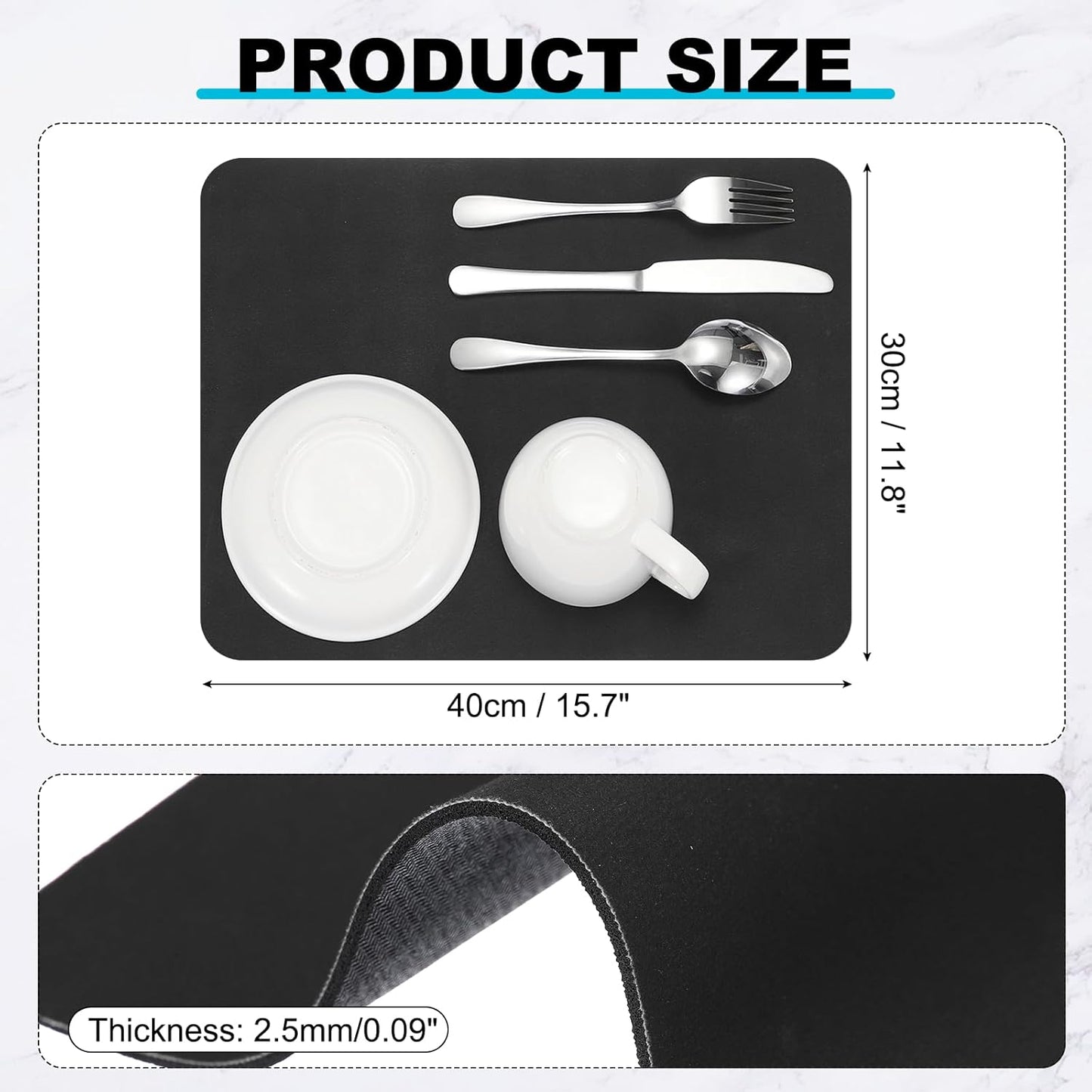 uxcell Silicone Mats for Kitchen Counter, 15.7" x 11.8" Non-Slip Countertop Protector Mat Heat Resistant Coffee Mat Waterproof Table Placemat, Black