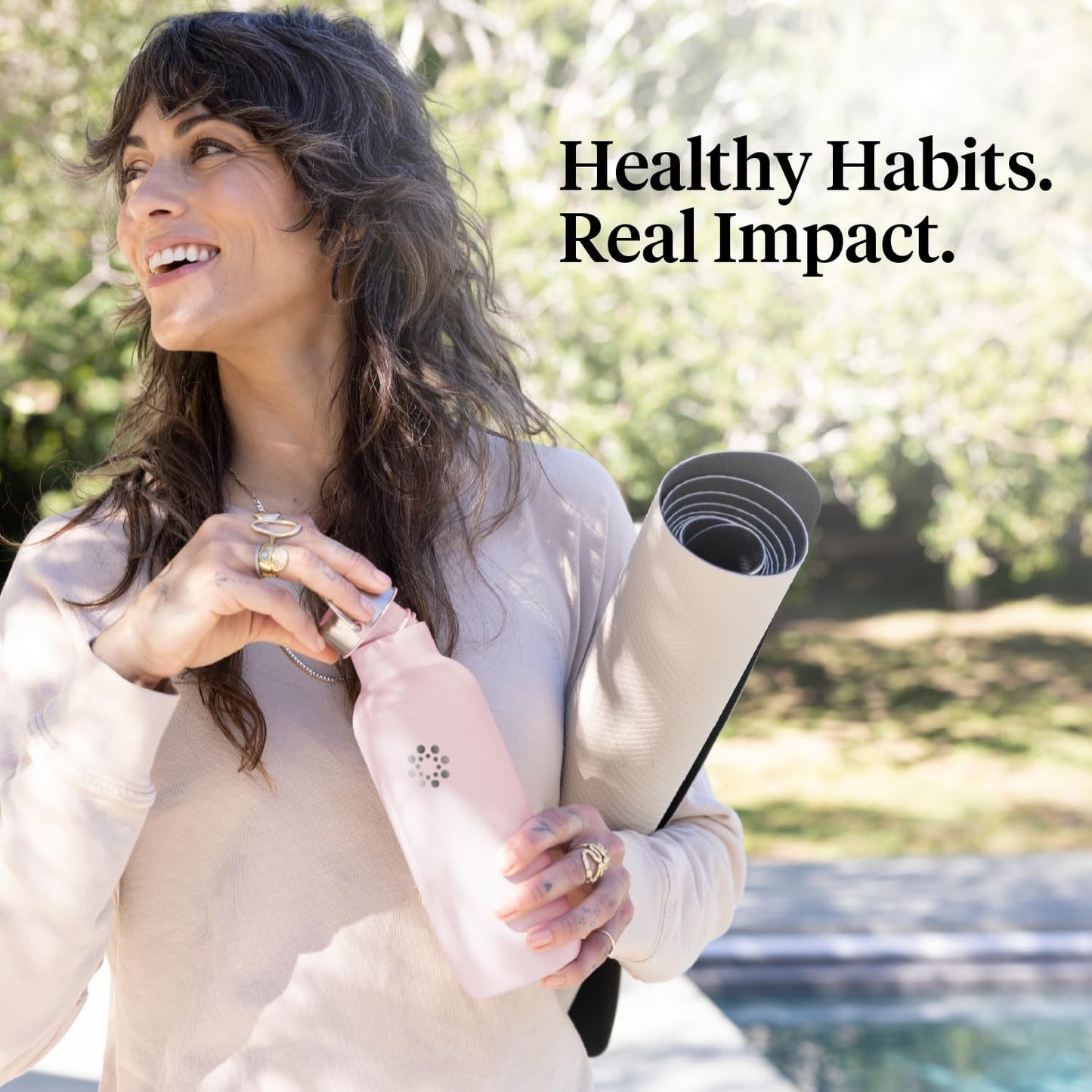 Lifefactory Stainless Steel Vacuum-Insulated Sport Bottle, 16 Ounce, Desert Rose