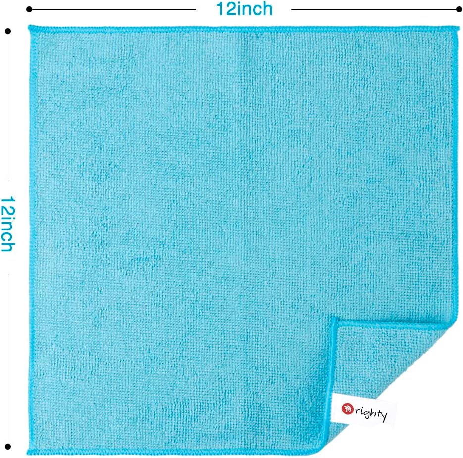 Orighty Microfiber Cleaning Cloth Pack of 12, Microfiber Towels for Cars, Highly Absorbent Car Cleaning Supplies, Lint Free Cloths Clean Rags for Car Care, House, Kitchen, 12x12 inch